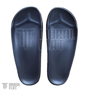 Sandal Slop Casual/Unisex-Moral Flat-All Black Slim Series-Hitam-38 SOL SLIM