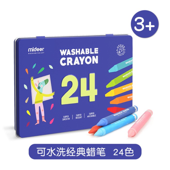 

Trendi Mideer Washable Crayon 24 (Tin Box) Berkualitas