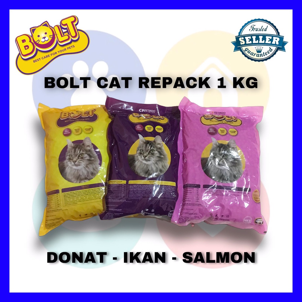 Makanan Kucing BOLT ikan donat tuna cat food 1 KG