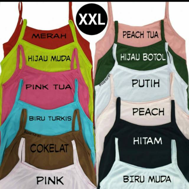 Big Size Tangtop/tank top Kaos dalam singlet Perempuan / Cewe Wanita JUMBO XXL & XXXL SIZE BESAR-3