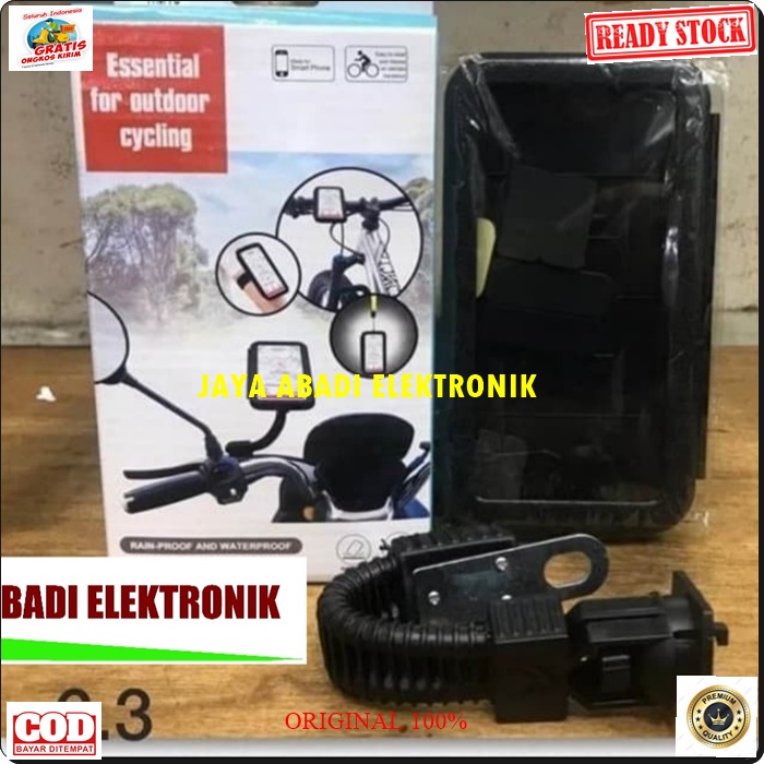 J362 HOLDER MOTOR HANDPHONE 6.3 GANTUNGAN PEGANGAN GPS SPION BIKE WATERPROOF STAND BREKET BRACKET HANDPHONE SEPEDA PENGAMAN MOBILE MOTORCYCLES PHONE GADGET PETA MAP SMARTPHONE ANTI JATUH ANTI JAMBRET TAHAN AIR. BISA TOUCHSCREN MUDAH DIPASANG UNIVERSAL