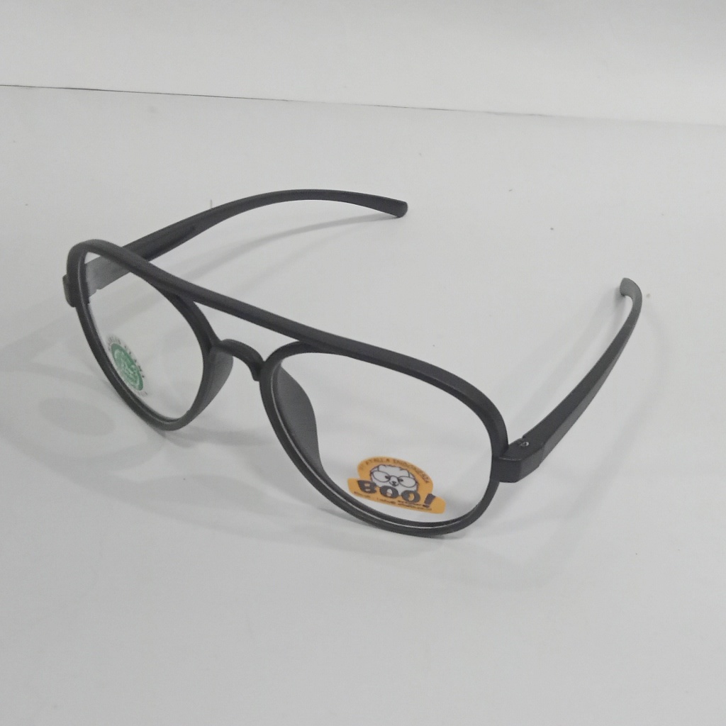 kacamata anak hitam bening laki perempuan aviator plastk BL murah sunglass fashion TK SD unik keren-hitam bening