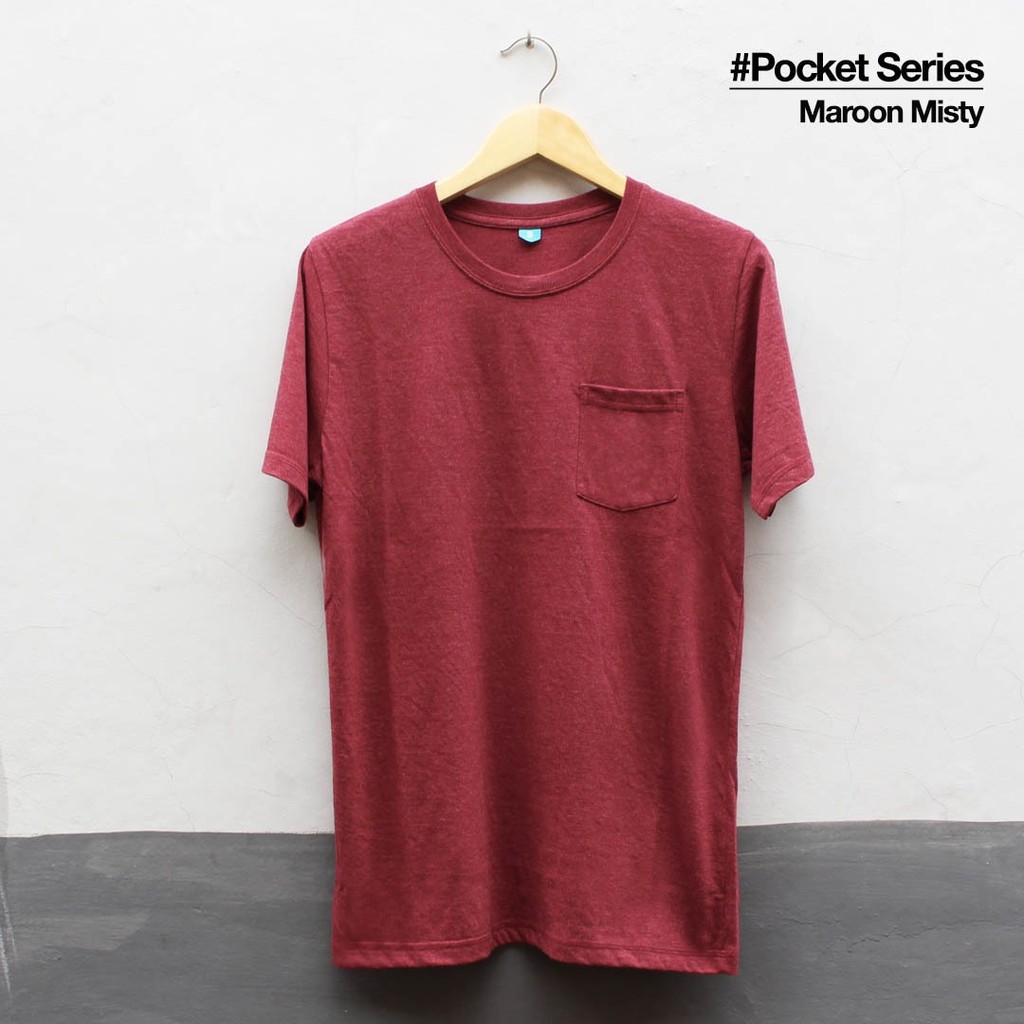  Kaos  Oneck UNISEX Baju polos  Leher  O Neck Maroon Misty 