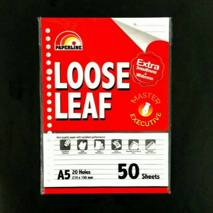 

Stok Ready Paperline A5 50 lbr isi Loose Leaf Kertas Refill Binder 20 Holes terakhir