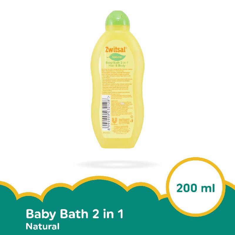 ZWITSAL BABY BATH NATURAL HAIR &amp; BODY WASH 200ml