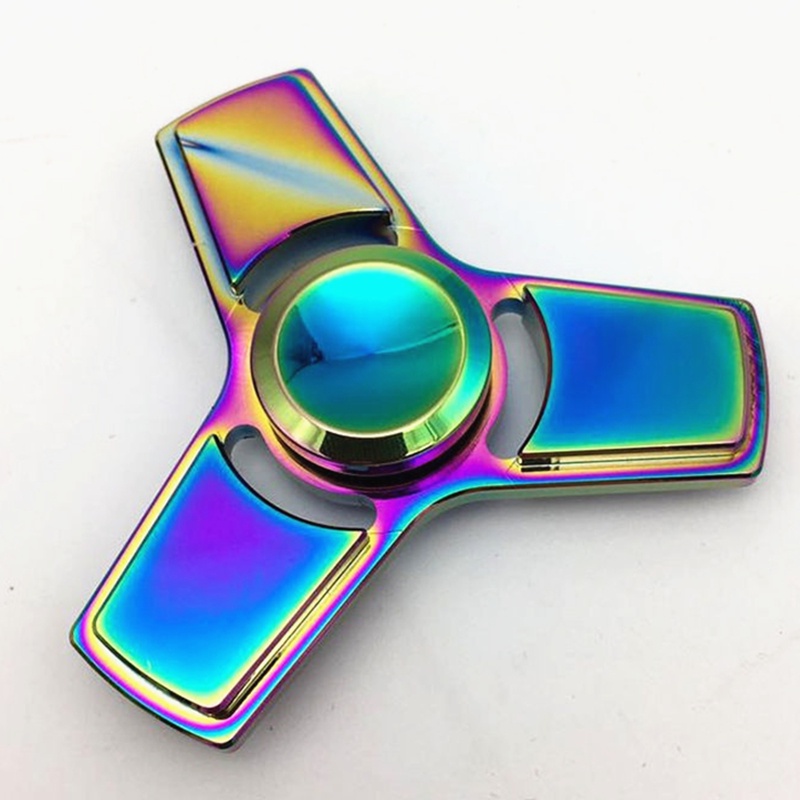 Metal Fidget Spinner Mainan Tangan Jari Gyro EDC Rainbow ADHD Focus Anti Stress Hadiah