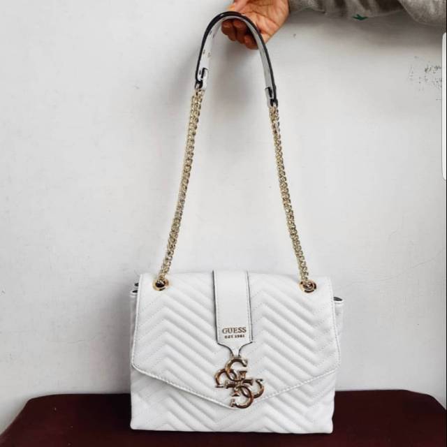 Tas guess violet medium white bag