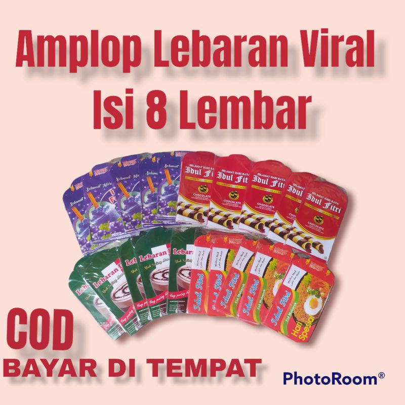 Amplop Lebaran Snack Viral 1 pack isi 8 Lembar