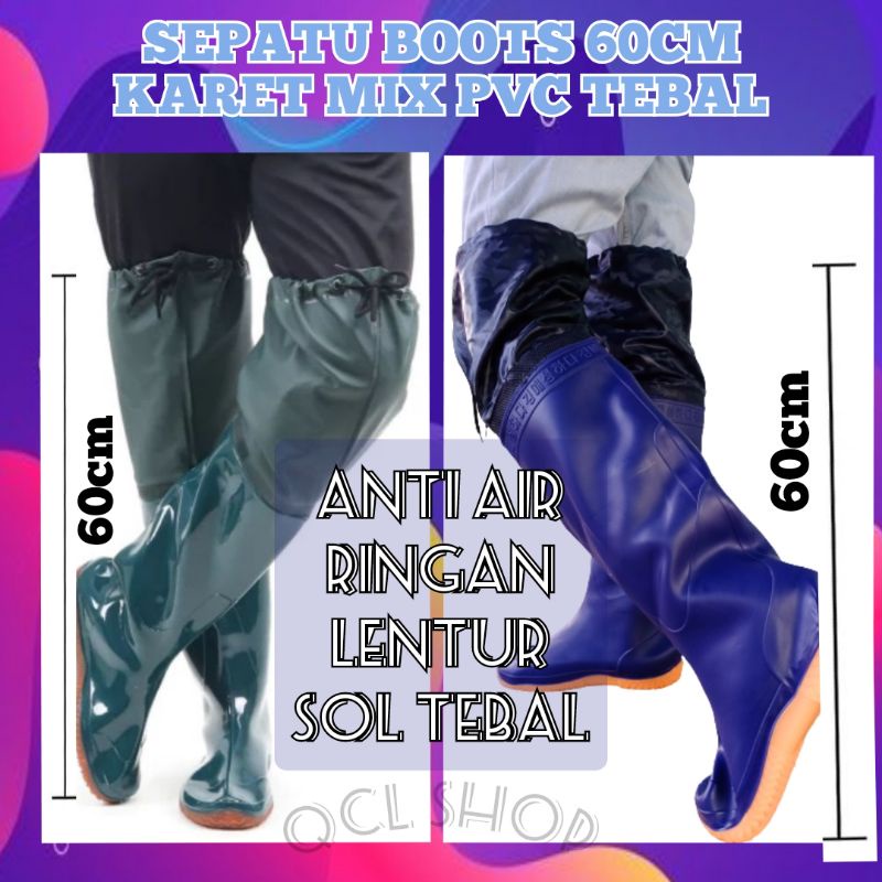 SEPATU BOOTS SOL KARET /SEPATU SAWAH/SEPATU PETANI/SEPATU KEONG/BOOTS ANTI KEONG/LADANG DAN MANCING