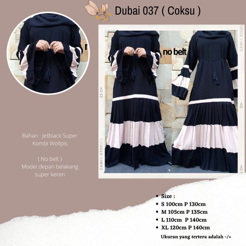 Dubai 037 Coksu / Abaya hitam / Abaya Dubai