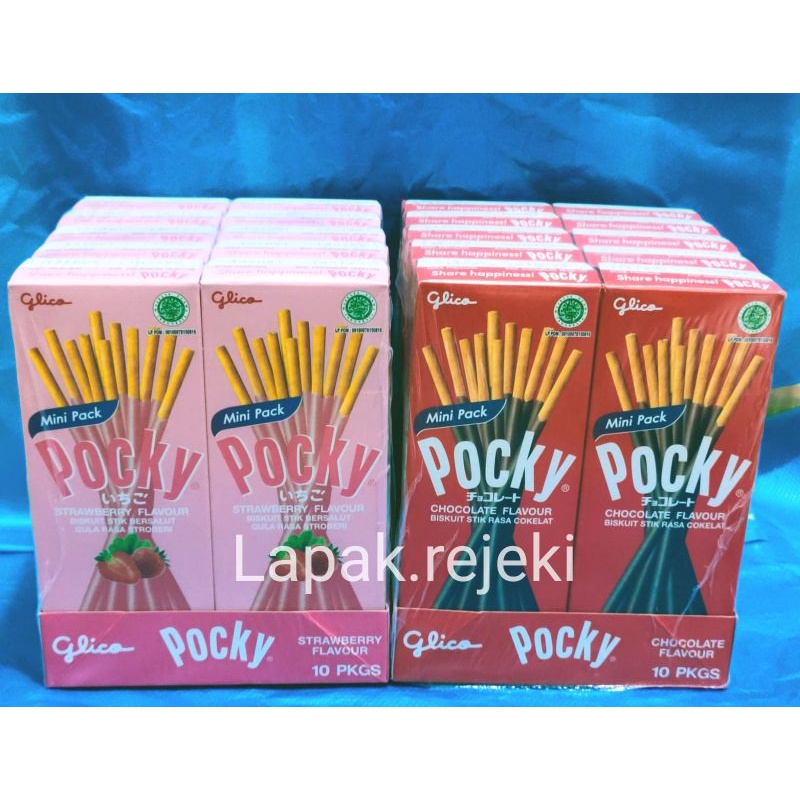 

Glico Pocky Coklat 22gram (1 Pack Isi 10 Kotak) / Pocky Chocolate Mini Pack