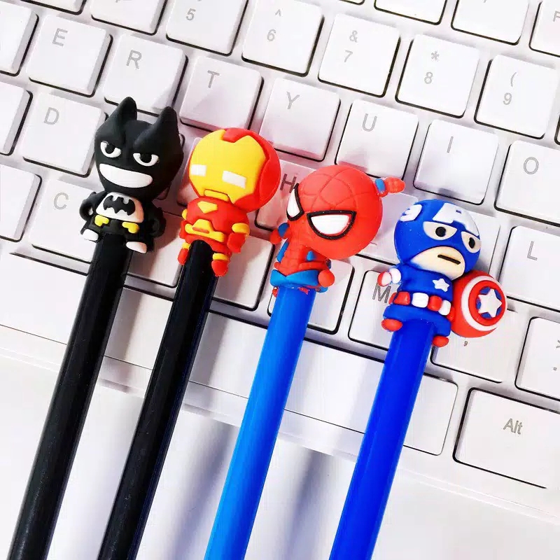 

PULPEN SUPER HERO LUCU BATMAN SPIDERMAN IRONMAN CAPTAIN AMERICA BALLPOINT BOLPEN PENA KARAKTER