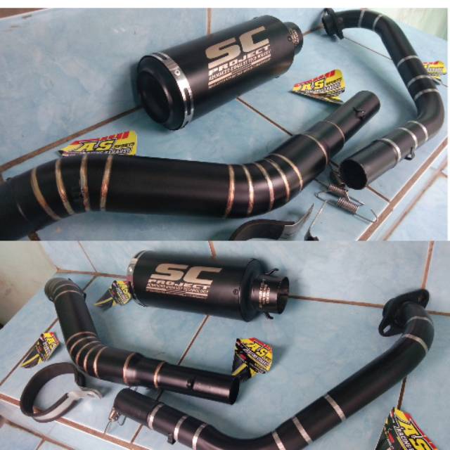 Knalpot sc project black doff Vixion cb150r cbr150r facelift R15 v3 xabre knalpot racing sc project