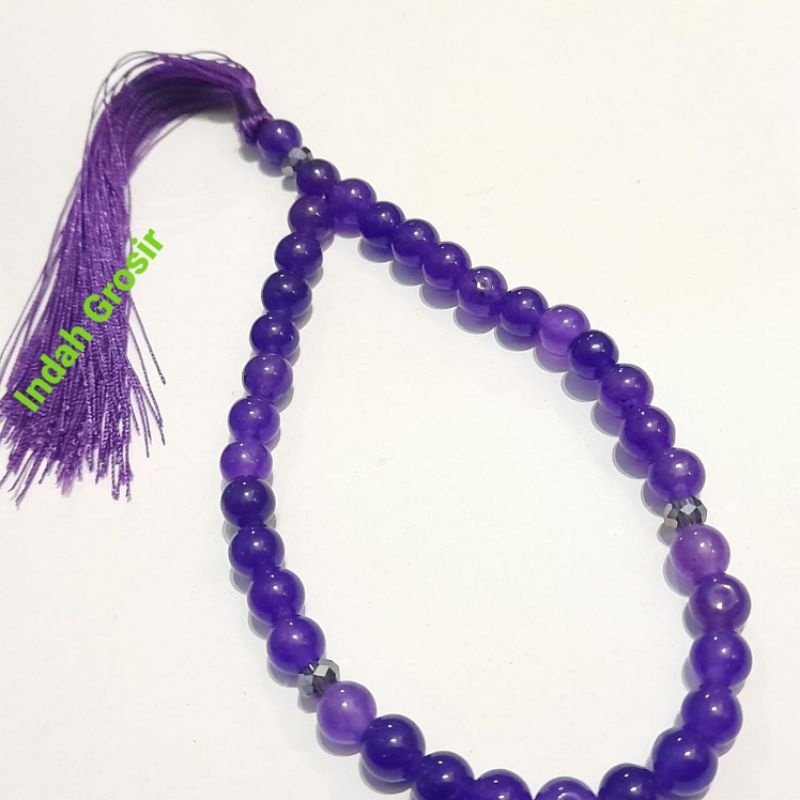 TASBIH BATU KECUBUNG WULUNG KRISTAL 8MM 33BUTIR ORIGINAL