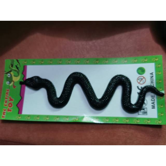 Mainan ular kobra sanca ular jelly kenyel lembek karet hitam prank toy 4d1w
