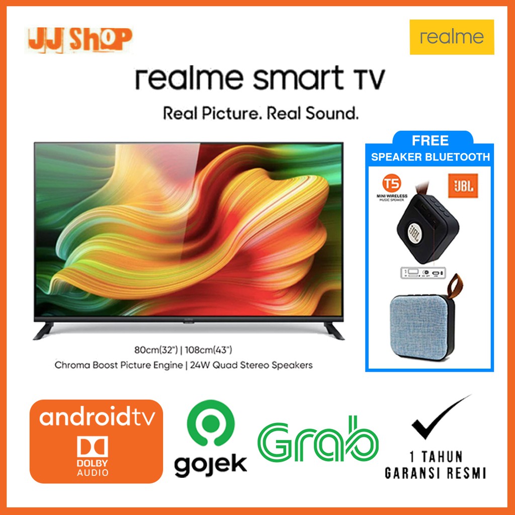 REALME SMART TV ANDROID 43&quot; 43INCH 43 INCI GARANSI RESMI