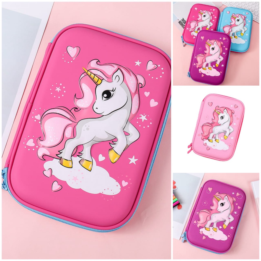 

RB BLINGBERRY Tempat Pensil 3D Unicorn Kotak Pensil Unicorn Rambut Kado Ultah Anak Unicorn murah