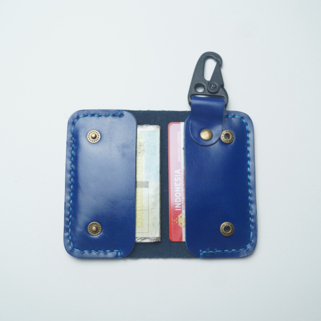 Dompet STNK Mobil Kulit Asli Pull Up Warna Biru Seri Alpen