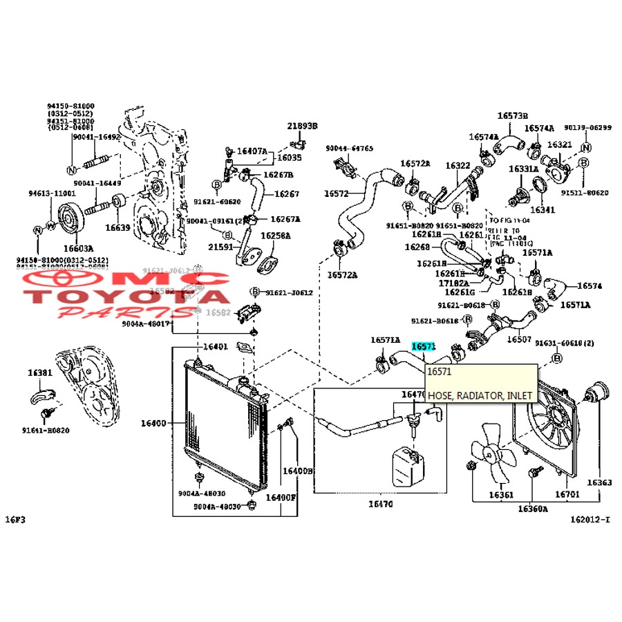 Selang Radiator Atas Avanza Xenia Tipe S 16571-BZ100