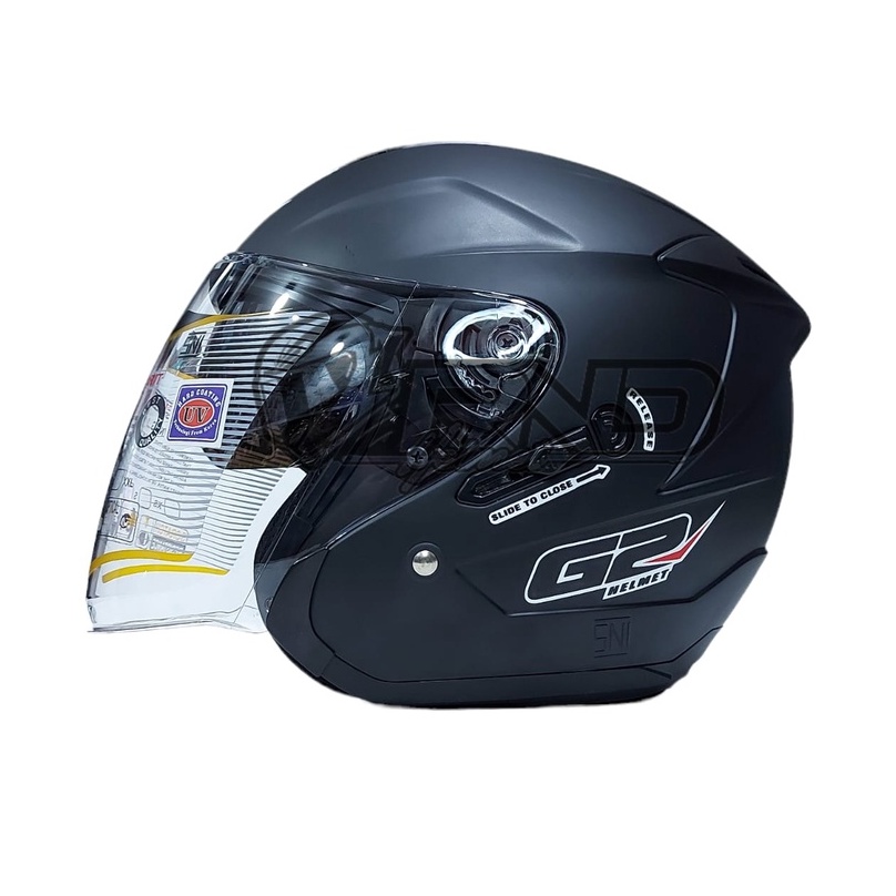 Helm G2 Optimax Hitam Doff Paket Ganteng Double Visor Half Face Model INK DYNAMIC