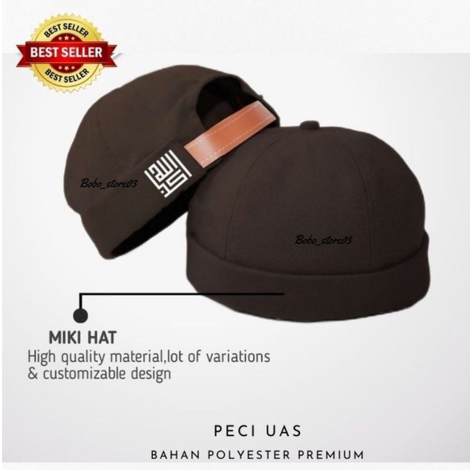 Topi Peci muslin Kupiah Dewasa Peci Miki Hat Bahan Rafel Premium