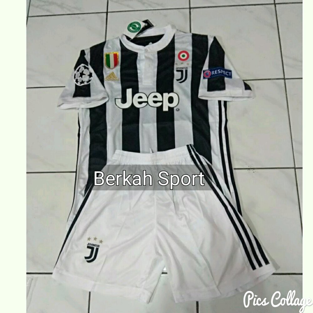 Jersey Juventus Home 1 Set dan Full Patch UCL 17 18 Official Termurah