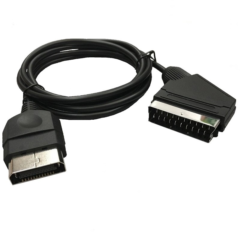 Btsg 1.8M/6ft 24pin RGB Scart AV Cable Lead Video Connector Untuk Seri X Klasik Konsol Hitam