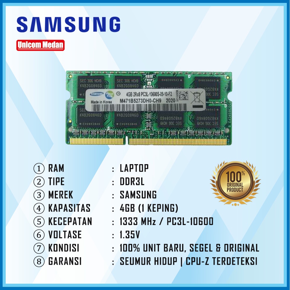 RAM LAPTOP DDR3L 4GB 1333MHZ SAMSUNG