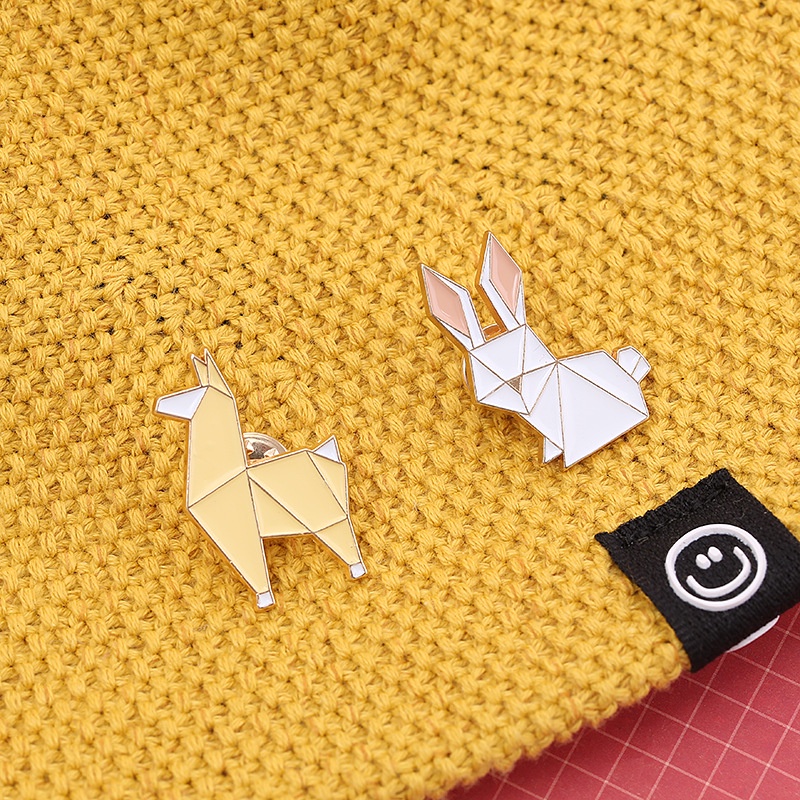 [ Punk Cartoon Origami Animal  Cute  Fox Enamel  Brooches Pin  ][ Denim Shirt Lapel Hat Collar Jewelry ]