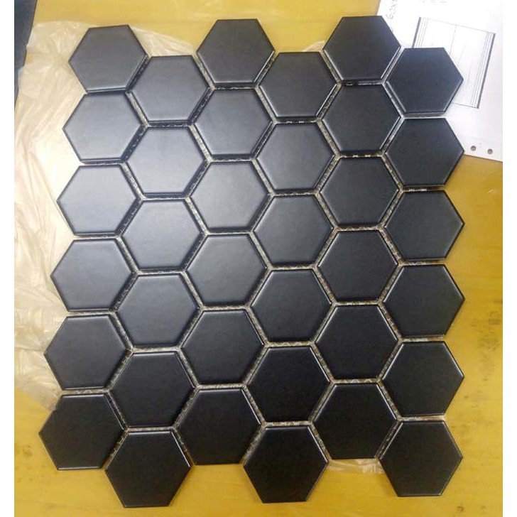  Keramik  Mozaik Hexagonal Hitam  Doff  Shopee Indonesia