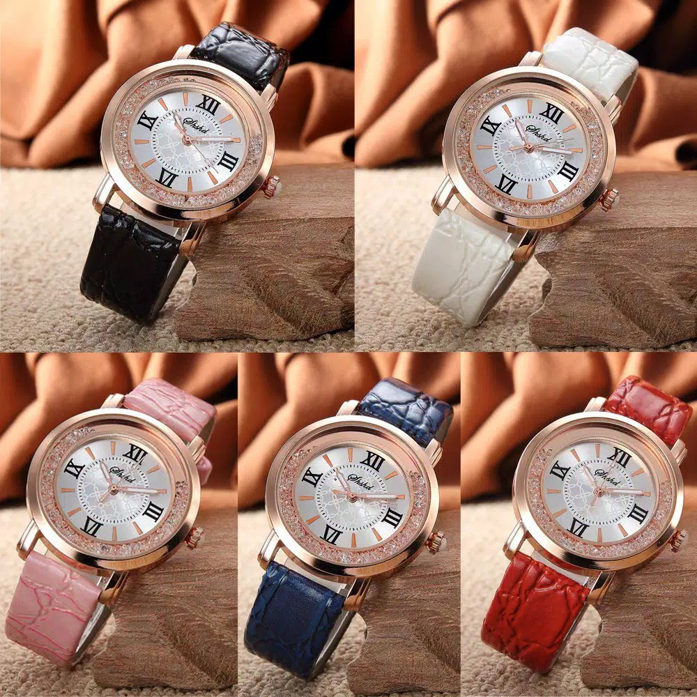 Jam Tangan Kulit SHSHD Souvenir Wanita Fashion Cantik Termurah Grosir Import Batam