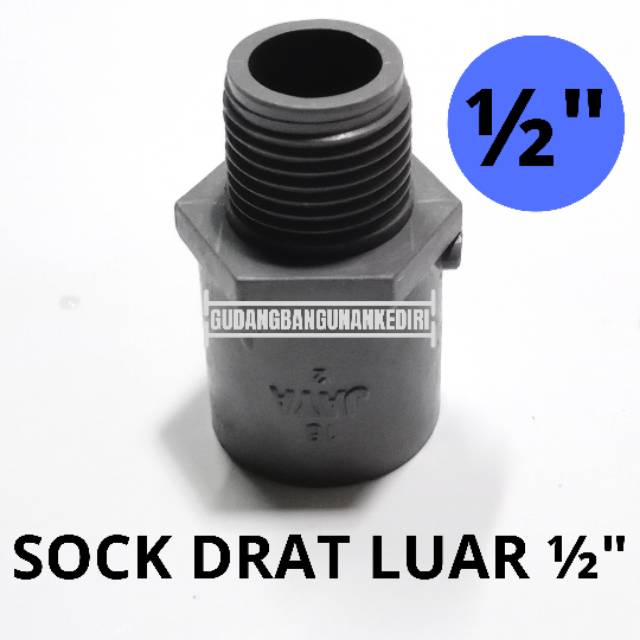 [JAYA] Sok drat luar 1/2&quot; valve socket (SDL) sock drat luar 1/2&quot; JAYA PVC