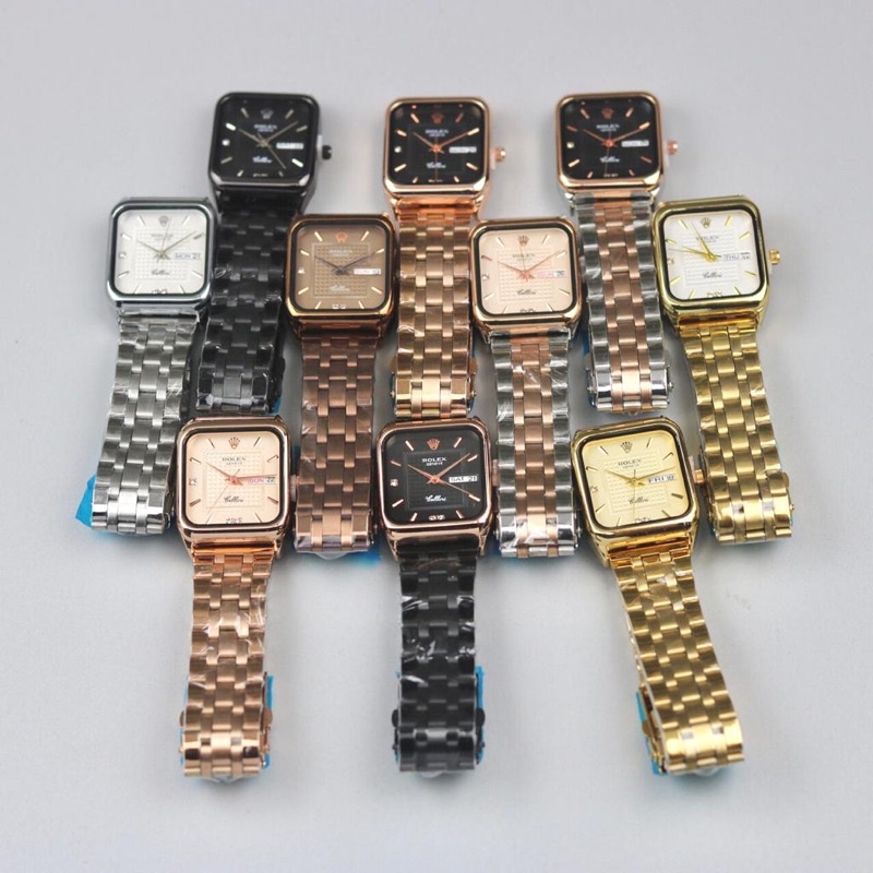 Viral Jam Tangan Rolex Pria Wanita Rantai Stainliss Outdoor Jam Tangan Fashion Terlaris
