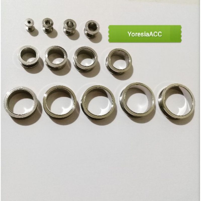 COD✅ PIERCING EAR PLUG SILVER ANTING PLUG ANTING PLONG