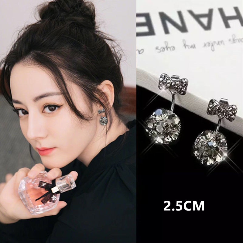 Roselife 1 Pasang Anting Tusuk Gantung Wanita Bahan Sterling Silver 925 Desain Kupu-Kupu + Hati Untuk Pesta