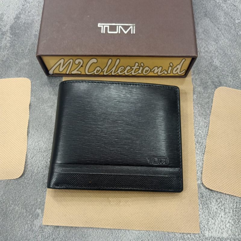 Dompet Tumi Leather Black Dompet Lipat pria Premium quality