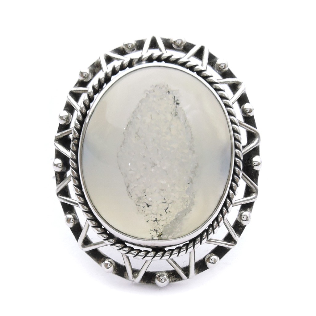 Cincin Perak Batu Druzy / Cincin Perak Batu Drusy Model Bali