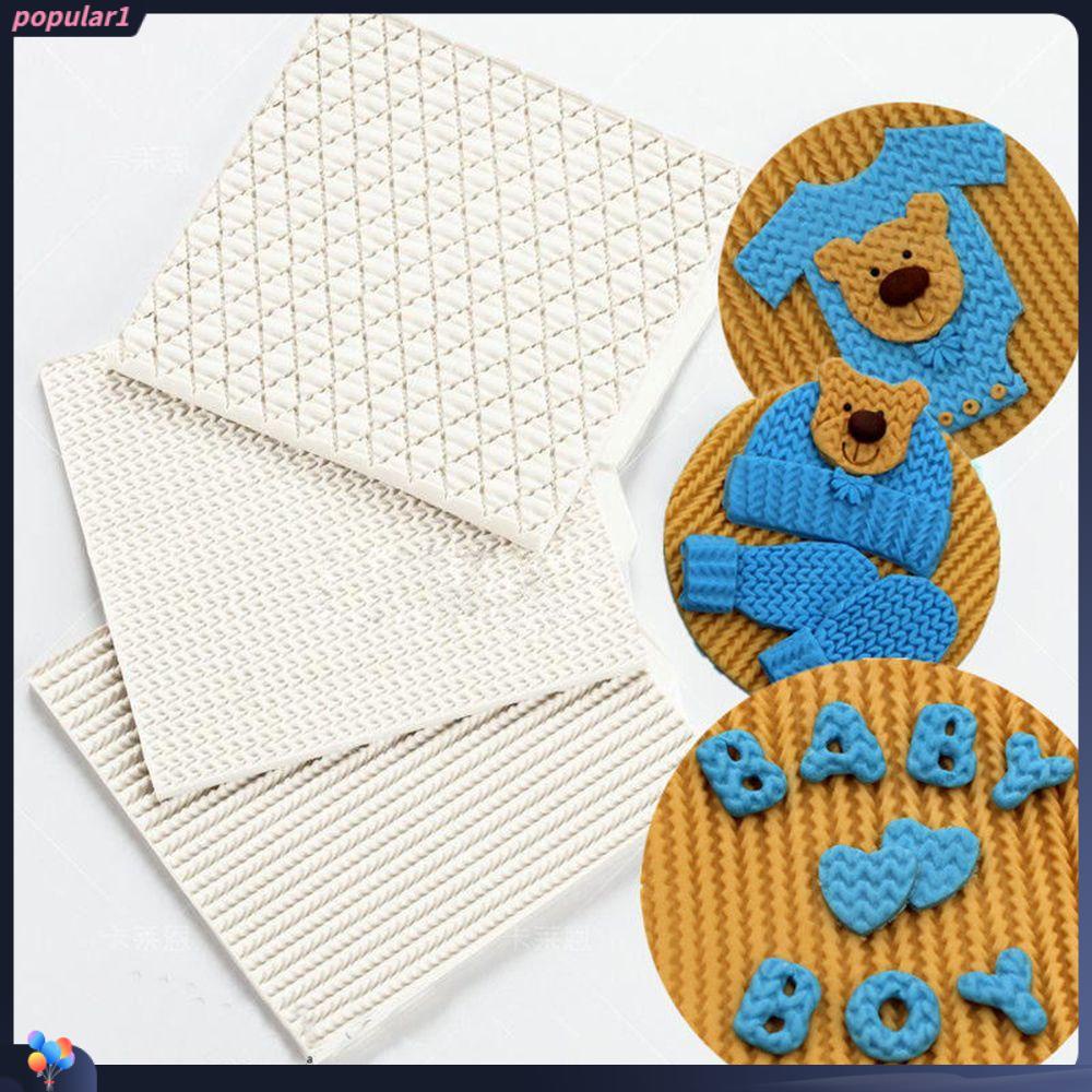 Cetakan Adonan Kue Fondant Desain Rajut Bahan Silikon Untuk Baking
