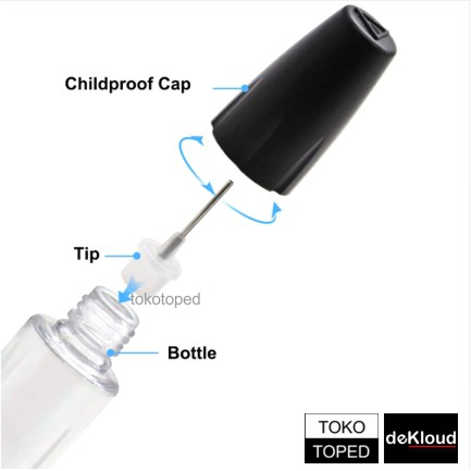 Childproof Needle Dropper 10ml Bottle | botol kosong liquid vape jarum