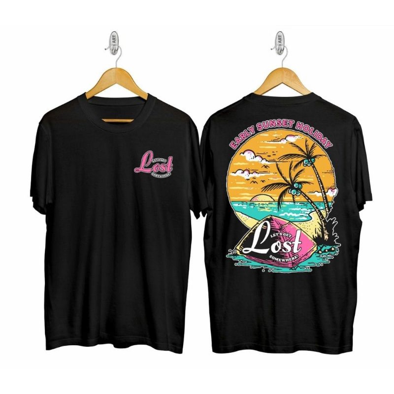 ( bayar di tempat ) kaos t-shirt motif sunset holiday / baju kaos pantai / kaos distro summer / kaos vibes / kaos distro pria terlaris dan termurah 2022 / kaos pria dewasa terbaru dan kekinian