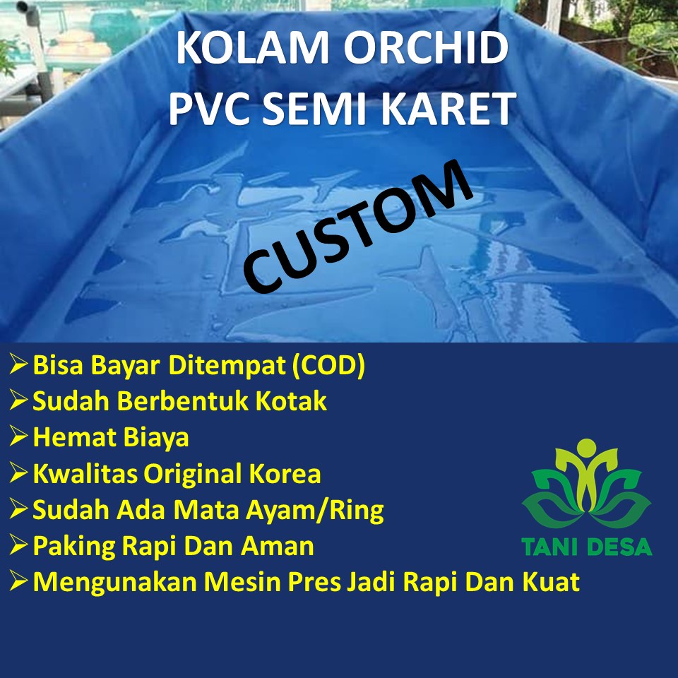 Kolam Terpal Custom Kotak Bioflok Orchid Semi Karet