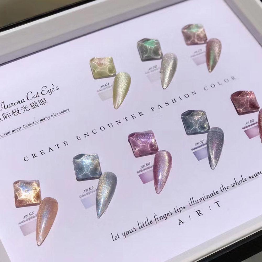 Kartu Tips Papan Warna Kuku Agustina Kenyamanan Kaca Bentuk Bulat Kepala Kucing Kartu Display Aksesoris Manicure Nail Color Card