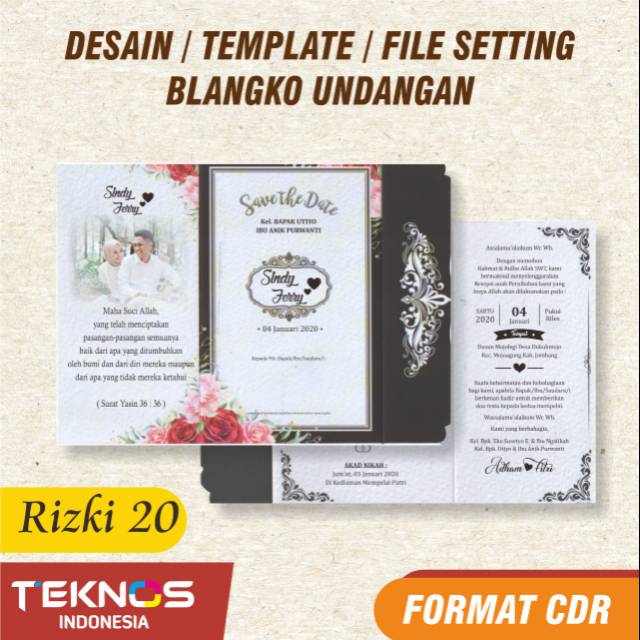 TEMPLATE UNDANGAN PERNIKAHAN - DESAIN UNDANGAN BLANKO RIZKI 20