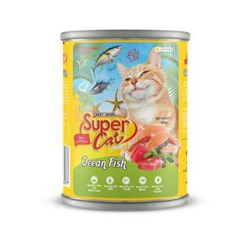 SUPER CAT kaleng rasa ocen fish 400gram