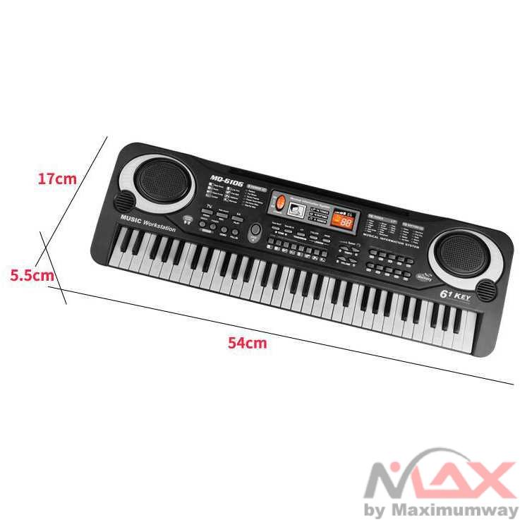 TaffSTUDIO Digital Electronic Keyboard 61 Keys - HM-3366 Warna Hitam