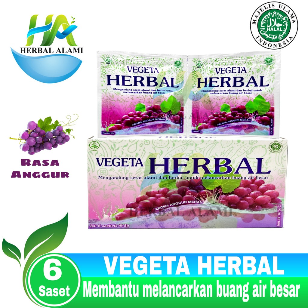 Vegeta Herbal isi 6 Saset - Melancarkan Buang Air Besar