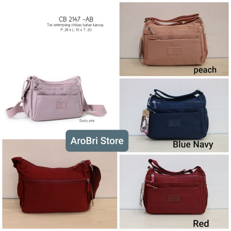 Tas selempang merk chibao CB 2147 -AB bahan kanvas halus