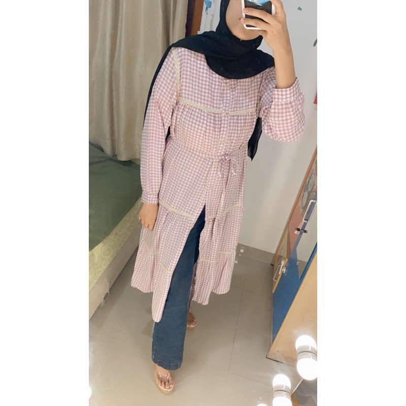 Tunik Katun Kotak-Kotak