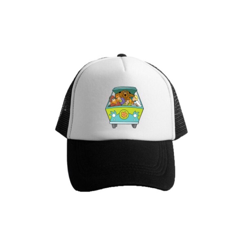 Topi Trucker Scoobydoo Team - HITAM PUTIH