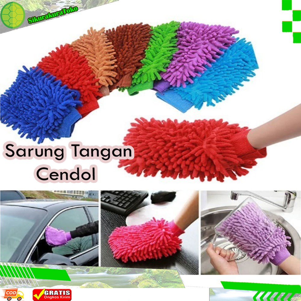 (SKR) SARUNG TANGAN CENDOL MICROFIBER SERBAGUNA LAP TANGAN 2 SISI